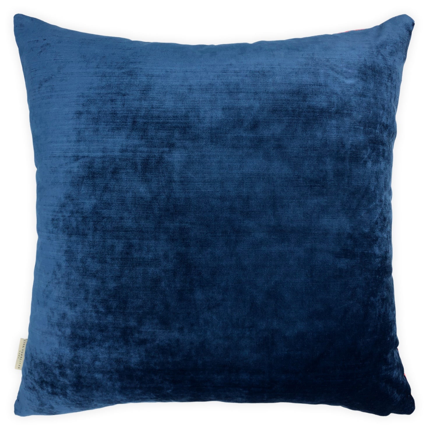 Red & Blue Velvet Paisley Devoré Cushion, Reversible - 60x60cm