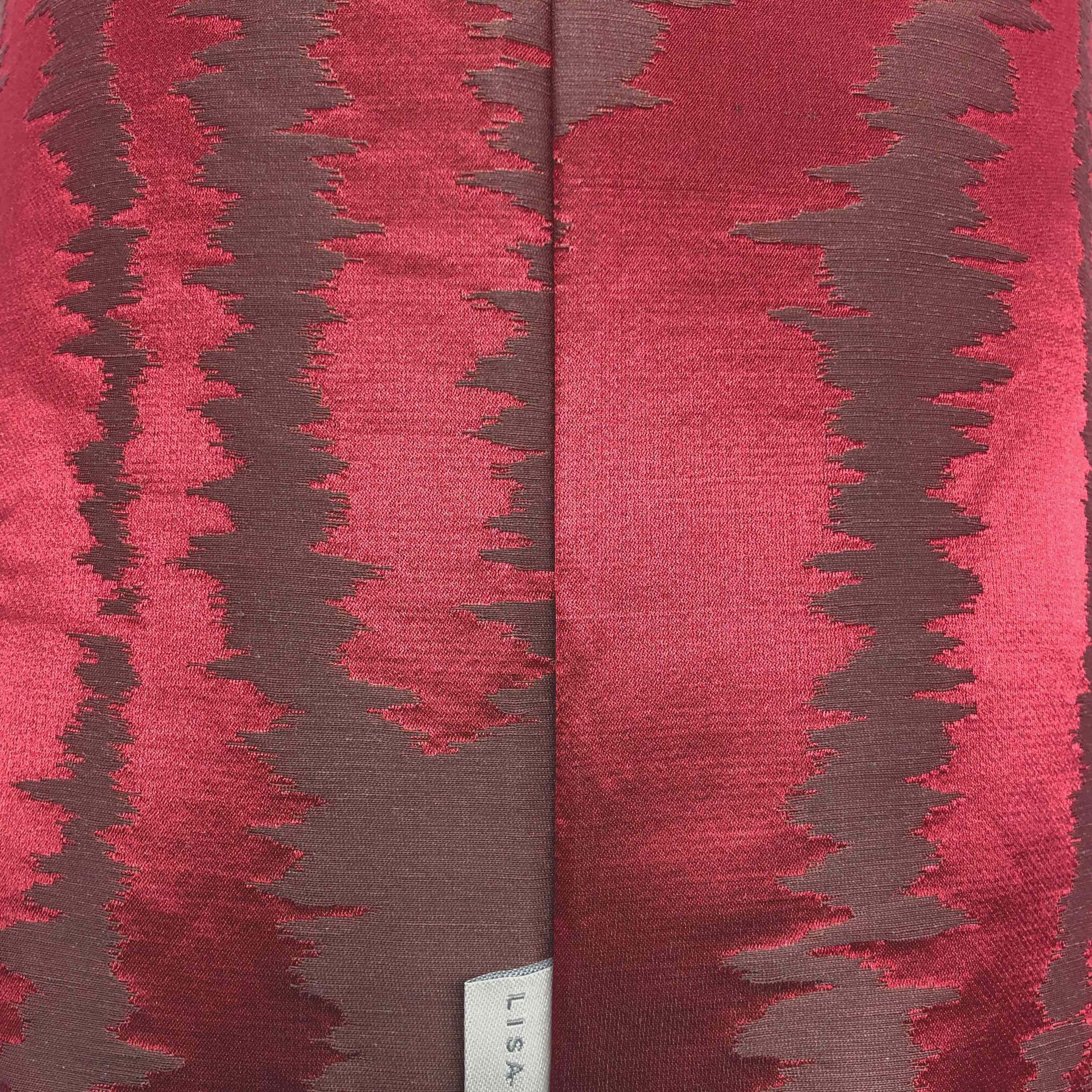 Deep Red Silk Taffeta Cushion - 60x60cm