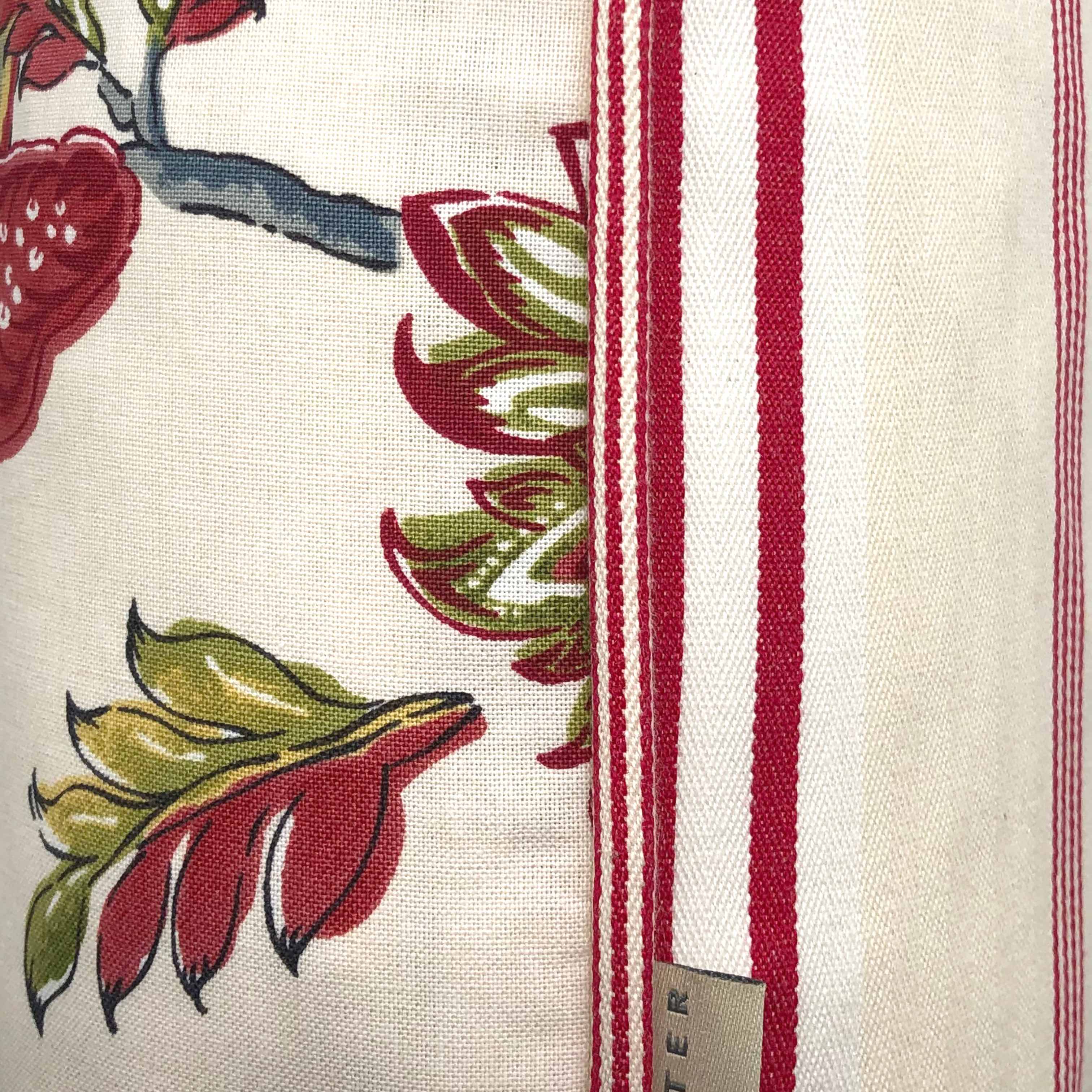 Red, Green & Blue Cashew Nut Tree Cotton Cushion, Reversible 60x60cm