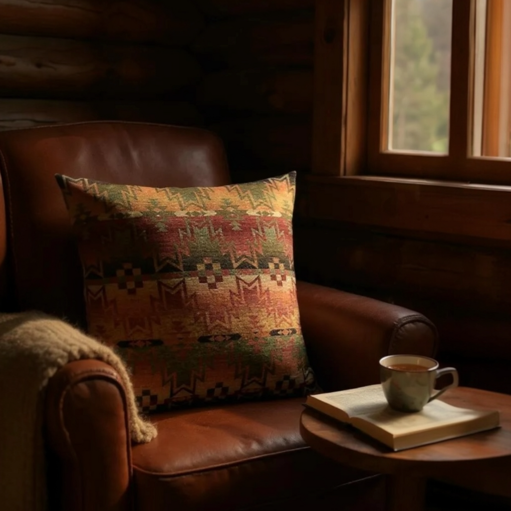 Vintage Mulberry Home Large Kilim Style Wool Bolster Cushion - 70x70cm