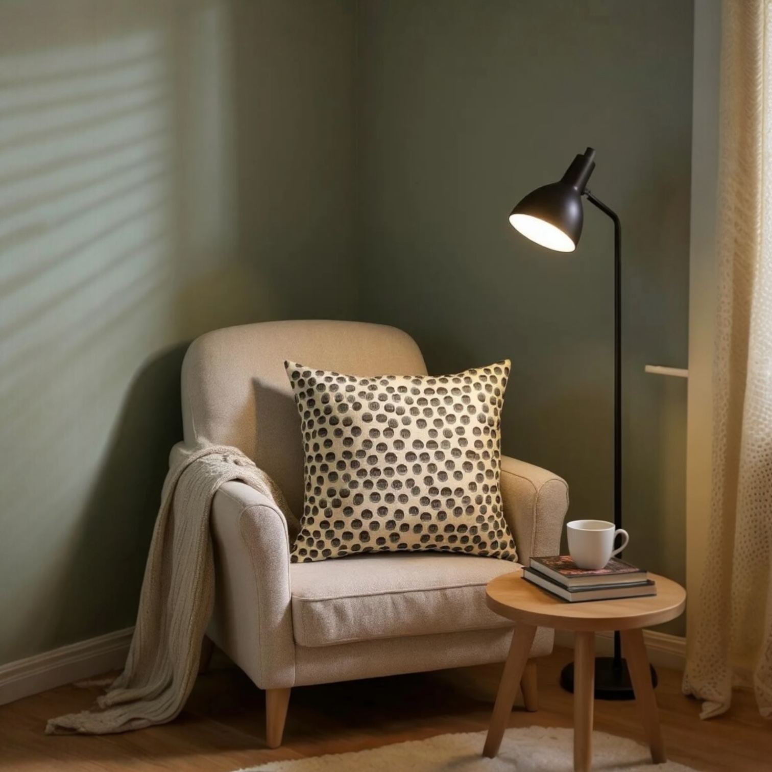 Multicoloured Spotted Velvet Cushion - 45x45cm