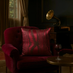 Deep Red Silk Taffeta Cushion - 50x50cm