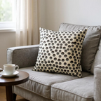 Multicoloured Spotted Velvet Cushion - 45x45cm
