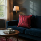 Deep Red Silk Taffeta Cushion - 50x50cm