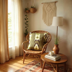 Large Brown & Green Striped Kilim Cushion - 60x60cm