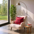 Deep Red Silk Taffeta Cushion - 50x50cm