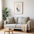 Multicoloured Spotted Velvet Cushion - 45x45cm
