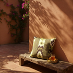 Large Brown & Green Striped Kilim Cushion - 60x60cm