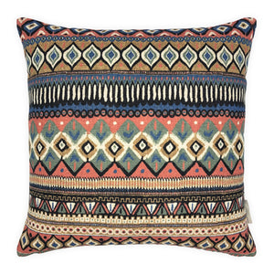 Multicoloured Thick Cotton Kilim Cushion, Reversible - 50x50cm