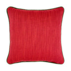 Textured Red Cushion Cover with Green Piping - 40x40cm