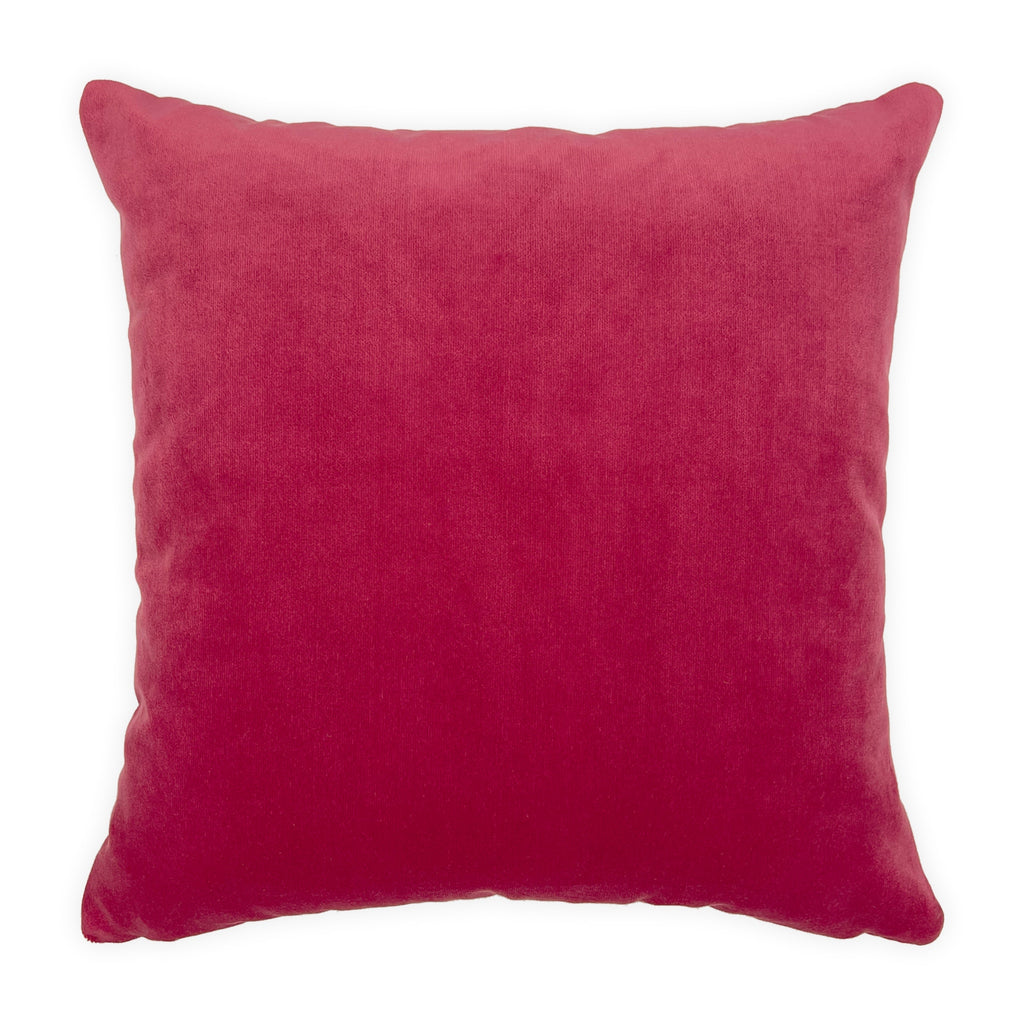 Pink & Beige Jacquard Cushion Cover, Reversible with Velvet Backing - 45x45cm