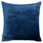 Red & Blue Velvet Paisley Devoré Cushion, Reversible - 60x60cm