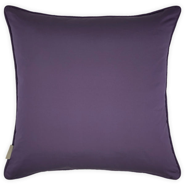 Large Flower Print on Beige Linen Cushion, Reversible - 60x60cm
