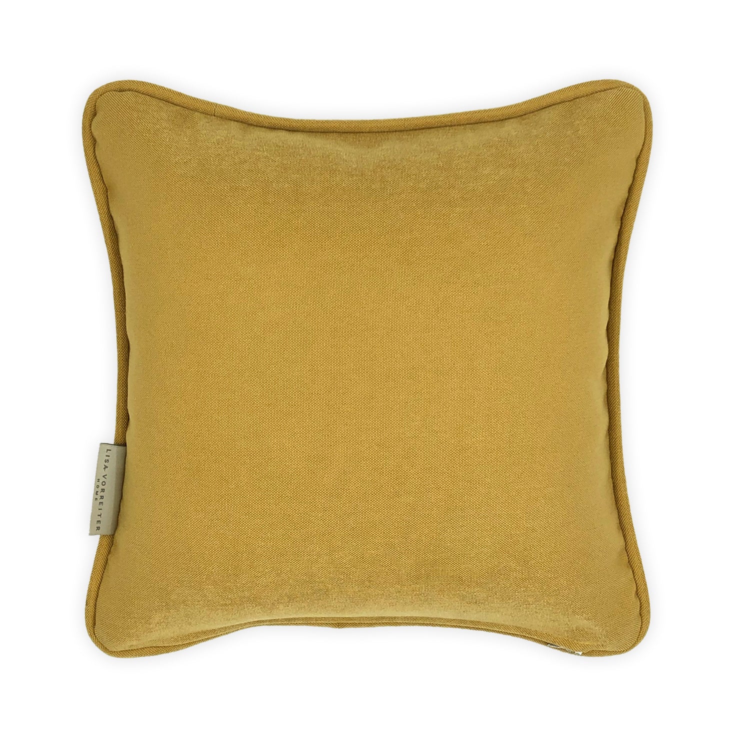 Yellow & Green Floral Printed Cushion, Reversible - 35x35cm