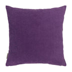 Multicoloured Floral Embroidery Soft Wool Felt Cushion Cover, Purple Backed - 45x45cm