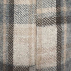 Brown, Beige & Blue Coloured Flannel Wool Checked Cushion Cover - 45x45cm