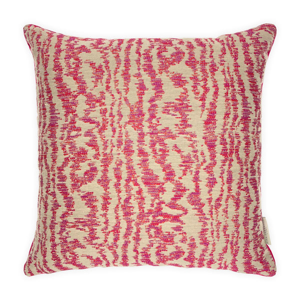 Pink & Beige Jacquard Cushion Cover, Reversible - 45x45cm