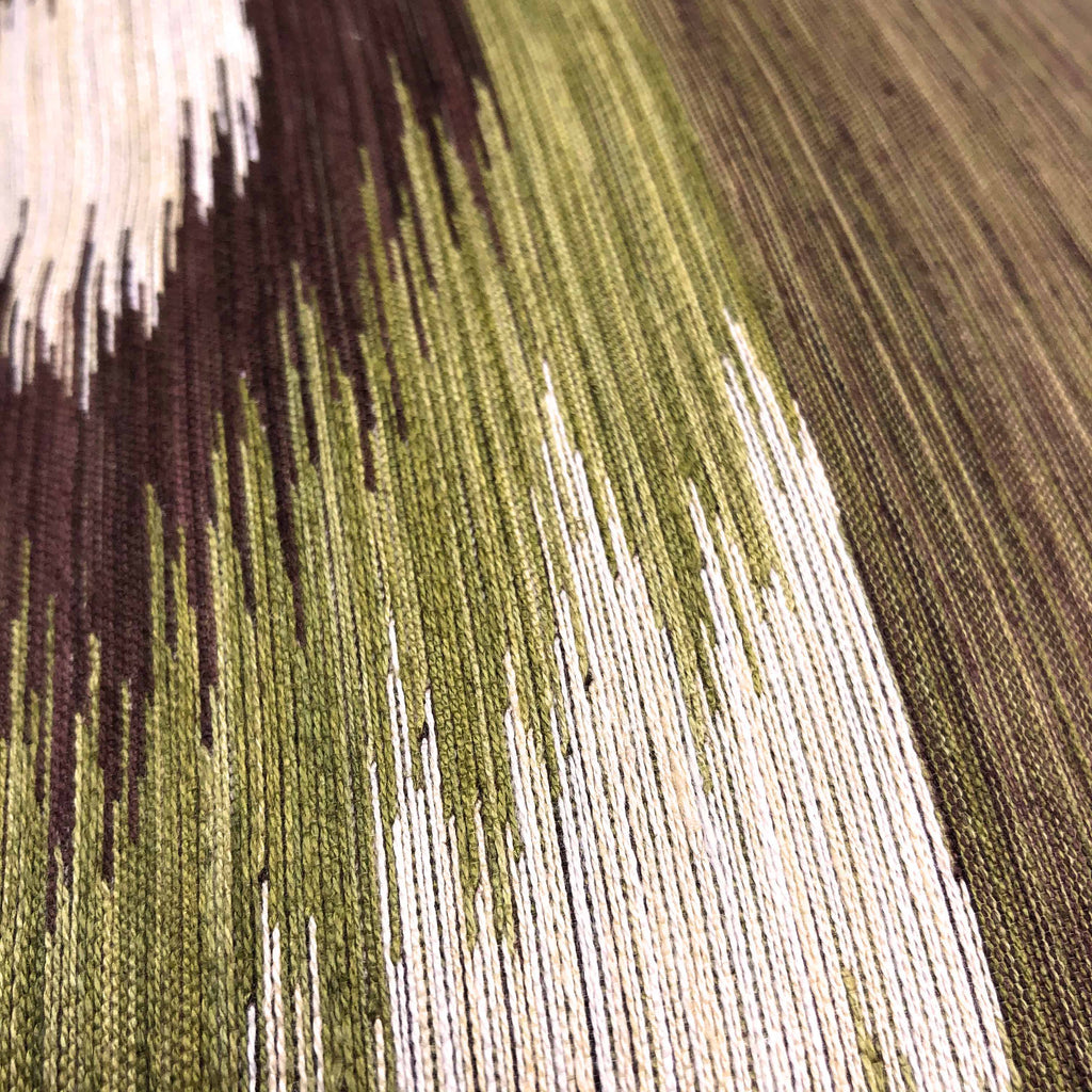 Large Brown & Green Striped Kilim Cushion - 60x60cm