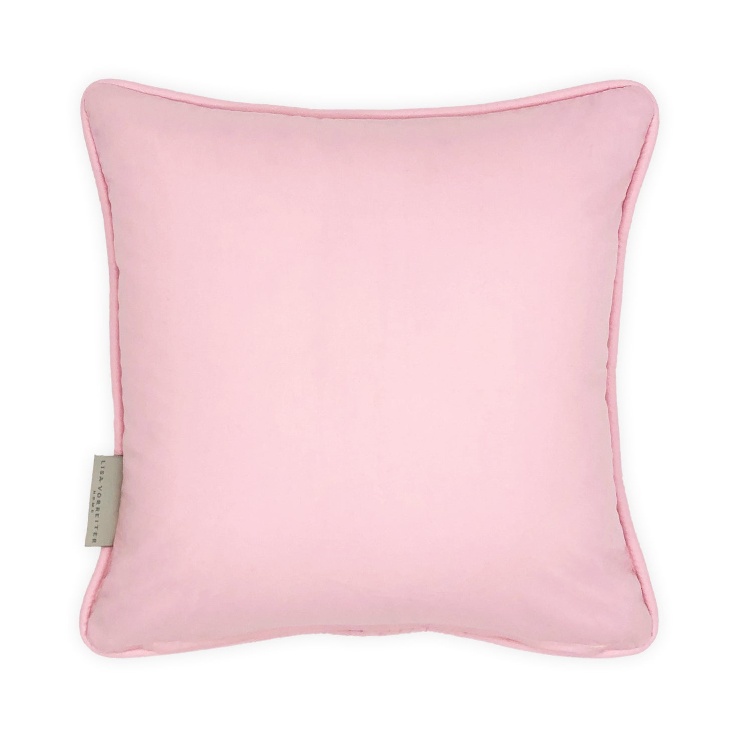 Pink Cherry Blossom Embroidery on Silk Cushion, Reversible - 35x35cm