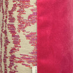 Pink & Beige Jacquard Cushion Cover, Reversible with Velvet Backing - 45x45cm