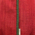 Textured Red Cushion Cover with Green Piping - 40x40cm