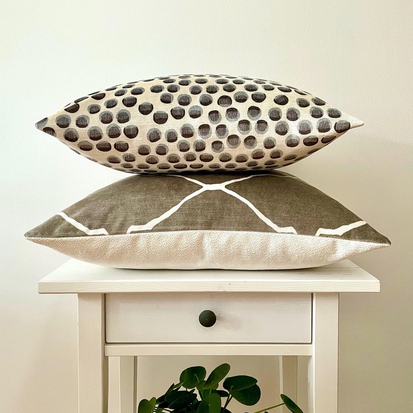 Multicoloured Spotted Velvet Cushion - 45x45cm
