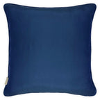 Blue & White Embroidered Acorn Tree on Beige Silk Cushion, Reversible, 60x60cm