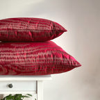 Deep Red Silk Taffeta Cushion - 60x60cm